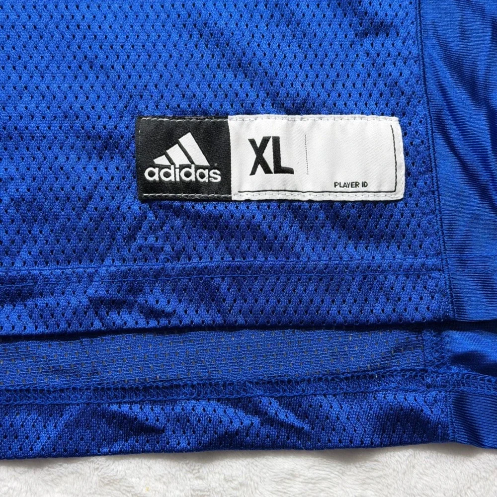 Adidas‎ Football Jersey Mens XL Blue V-Neck Mesh Practice Shirt 7918A Good